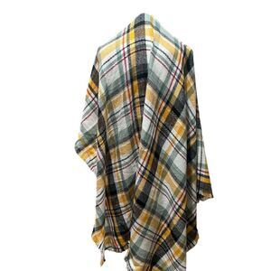 Blanket Scarf Women's Multicolor Plaid Square Scarf Winter Fashion